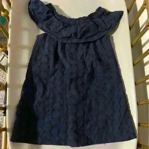 Navy nautical toddler girl lace shoulder dress size 2T no flaws
